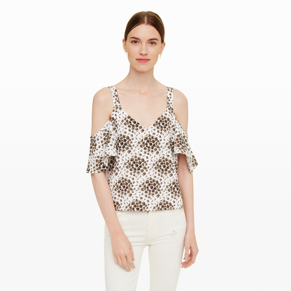 Club Monaco - Beuio Cold Shoulder Print Blouse